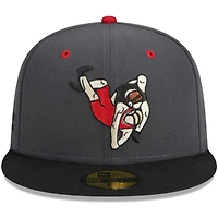 Men's New Era Gray Cedar Rapids Kernels Theme Nights Mat Grapplers  59FIFTY Fitted Hat