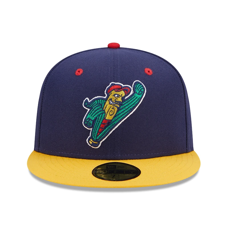Men's New Era Navy/Yellow Cedar Rapids Kernels Marvel x Minor League 59FIFTY Fitted Hat