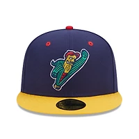 Men's New Era Navy/Yellow Cedar Rapids Kernels Marvel x Minor League 59FIFTY Fitted Hat