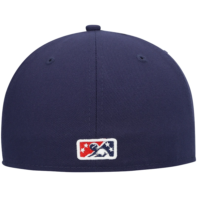 Casquette ajustée New Era 59FIFTY pour homme, bleu marine, Cedar Rapids Kernels Authentic Collection Team Alternate