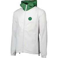 Veste Coupe-Vent Homme Blanche À Capuche Zippée Celtic