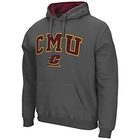 Men's Colosseum Charcoal Central Michigan Chippewas Arch & Logo 3.0 Pullover Hoodie