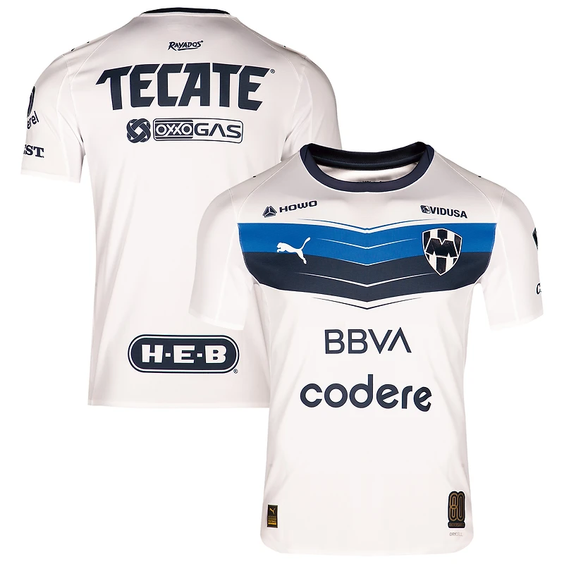 Men's Puma White CF Monterrey 2025/26 Away Replica Jersey
