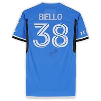 Maillot adidas bleu numéro 38 autographié par Alessandro Biello du CF Montréal lors de la saison 2024 de la MLS - Taille M