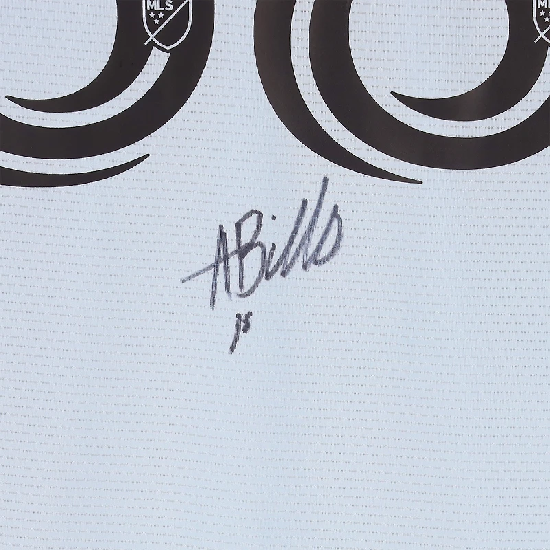 Maillot adidas bleu clair dédicacé par Alessandro Biello du CF Montréal, numéro 38, utilisé lors du match de la saison 2024 de la MLS - Taille M