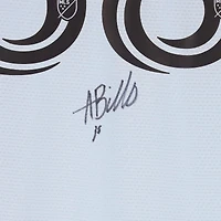 Maillot adidas bleu clair dédicacé par Alessandro Biello du CF Montréal, numéro 38, utilisé lors du match de la saison 2024 de la MLS - Taille M