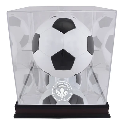 CF Montreal Mahogany Team Logo Soccer Ball Display Case