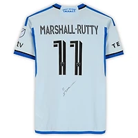 Maillot adidas bleu clair dédicacé par Jahkeele Marshall-Rutty du CF Montréal, n° 11 , utilisé lors du match de la saison 2024 de la MLS - Taille S