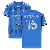 Maillot adidas bleu numéro 16 autographié par Joel Waterman du CF Montréal pour la saison 2024 de la MLS - Taille M