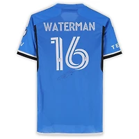 Maillot adidas bleu numéro 16 autographié par Joel Waterman du CF Montréal pour la saison 2024 de la MLS - Taille M