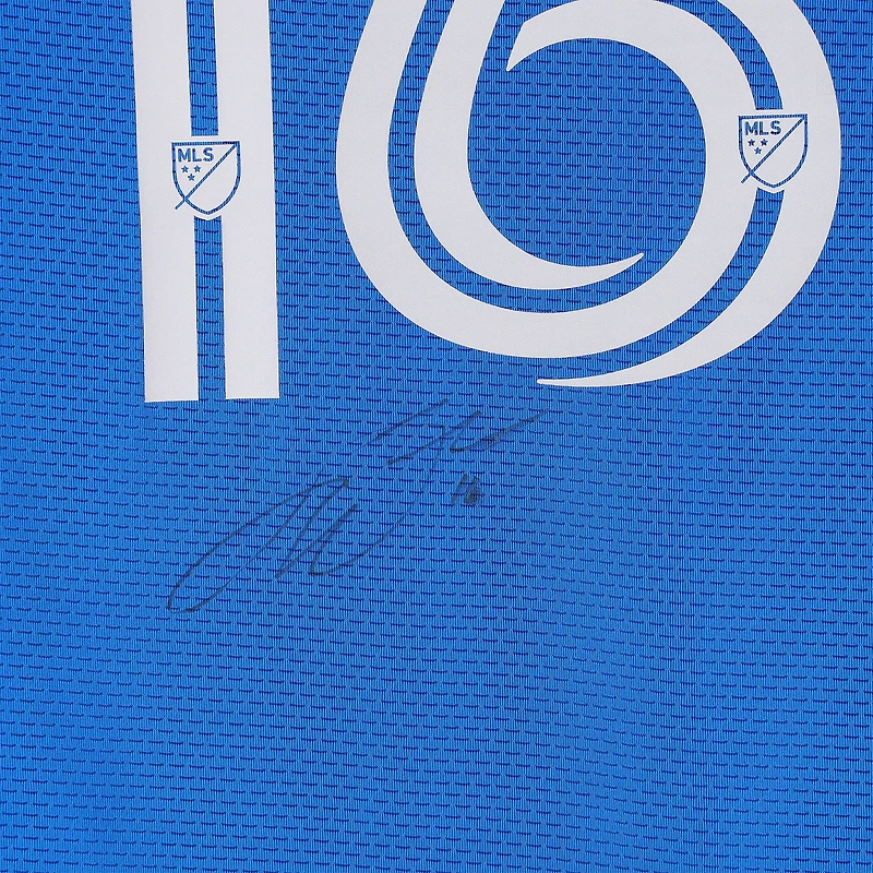 Maillot adidas bleu numéro 16 autographié par Joel Waterman du CF Montréal pour la saison 2024 de la MLS - Taille M