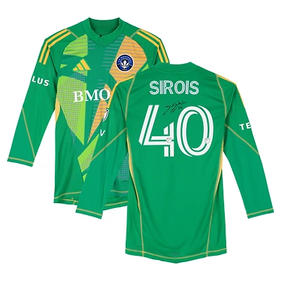 Maillot adidas vert numéro 40 autographié par Jonathan Sirois du CF Montréal lors de la saison 2024 de la MLS - Taille M