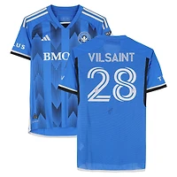 Maillot adidas bleu numéro 28 autographié par Jules-Anthony Vilsaint du CF Montréal pour la saison 2024 de la MLS - Taille M