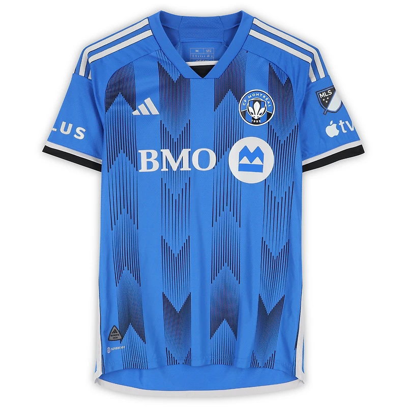 Maillot adidas bleu numéro 28 autographié par Jules-Anthony Vilsaint du CF Montréal pour la saison 2024 de la MLS - Taille M