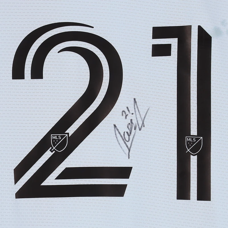Maillot adidas bleu clair dédicacé par Lassi Lappalainen du CF Montréal, numéro 21, utilisé lors du match de la saison 2024 de la MLS - Taille M