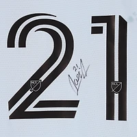 Maillot adidas bleu clair dédicacé par Lassi Lappalainen du CF Montréal, numéro 21, utilisé lors du match de la saison 2024 de la MLS - Taille M