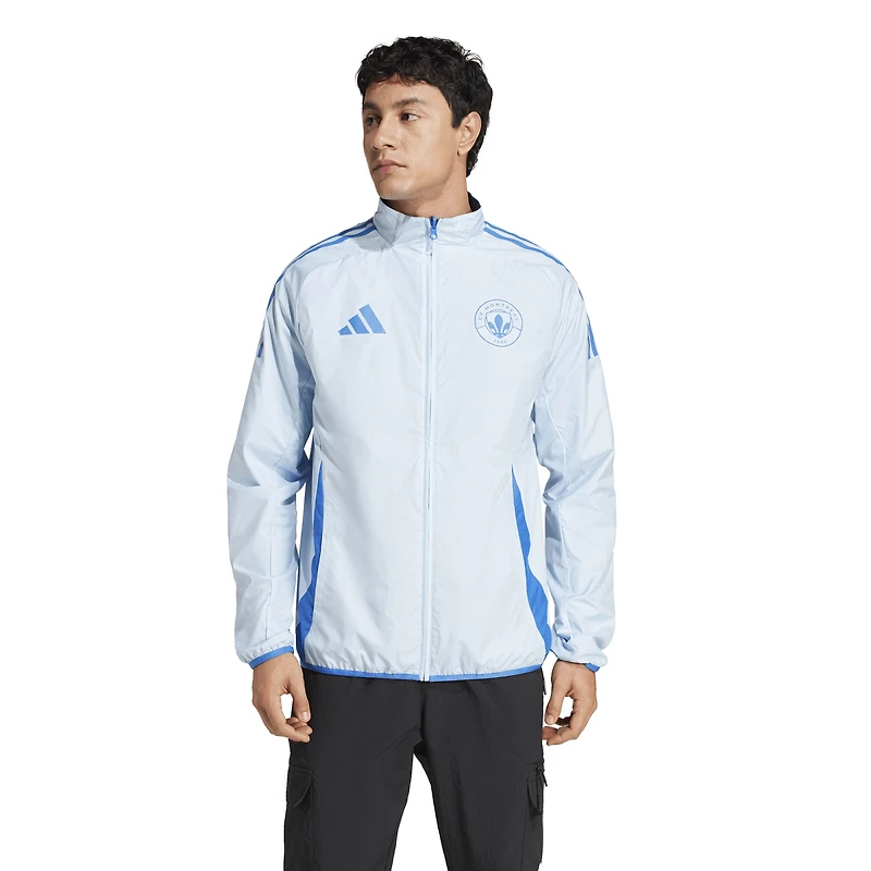 Veste réversible à glissière complète Anthem raglan bleu CF Montréal 2025 pour homme adidas