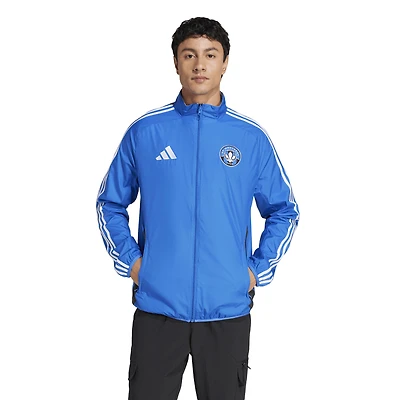 Veste réversible à glissière complète Anthem raglan bleu CF Montréal 2025 pour homme adidas