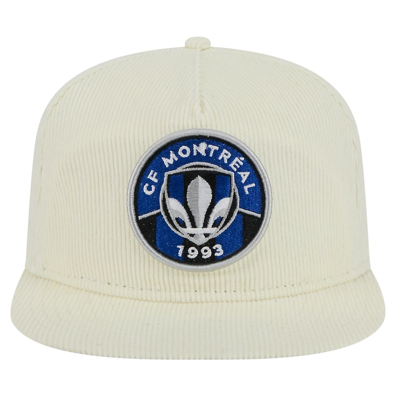 Casquette de golf à pression CF Montreal 2025 Kickoff de New Era pour homme, couleur crème