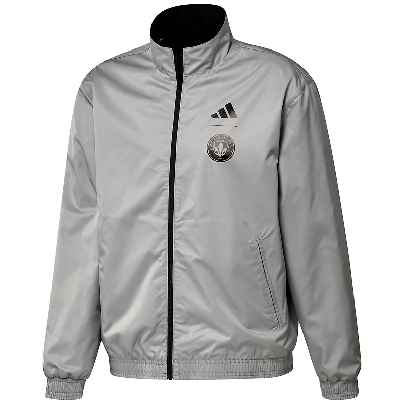 Men's adidas Black/Gray CF Montreal 2023 On-Field Anthem Full-Zip Reversible Team Jacket