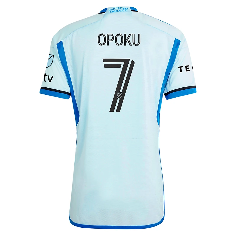 Men's adidas Kwadwo Opoku Light Blue CF Montreal 2024 La Main Authentic Player Jersey