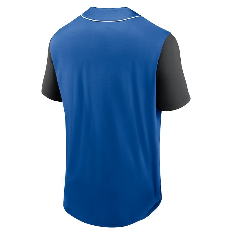 Maillot de baseball boutonné Fanatics CF Montréal Balance Fashion pour hommes, bleu