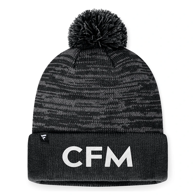 Bonnet en tricot à revers Fanatics Heather Charcoal CF Montreal pour hommes avec pompon