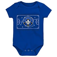 Ensemble de 3 bodys CF Montreal pour nouveau-nés et nourrissons, bleu/noir/gris