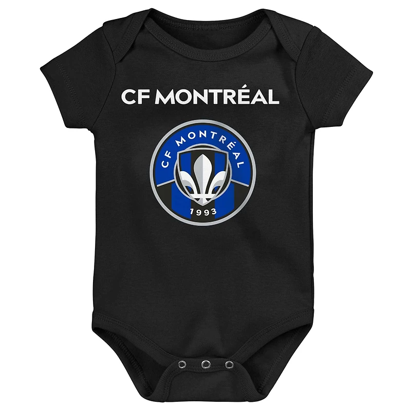 Ensemble de trois bodys avec logo l'équipe CF Montréal pour nouveau-nés et nourrissons