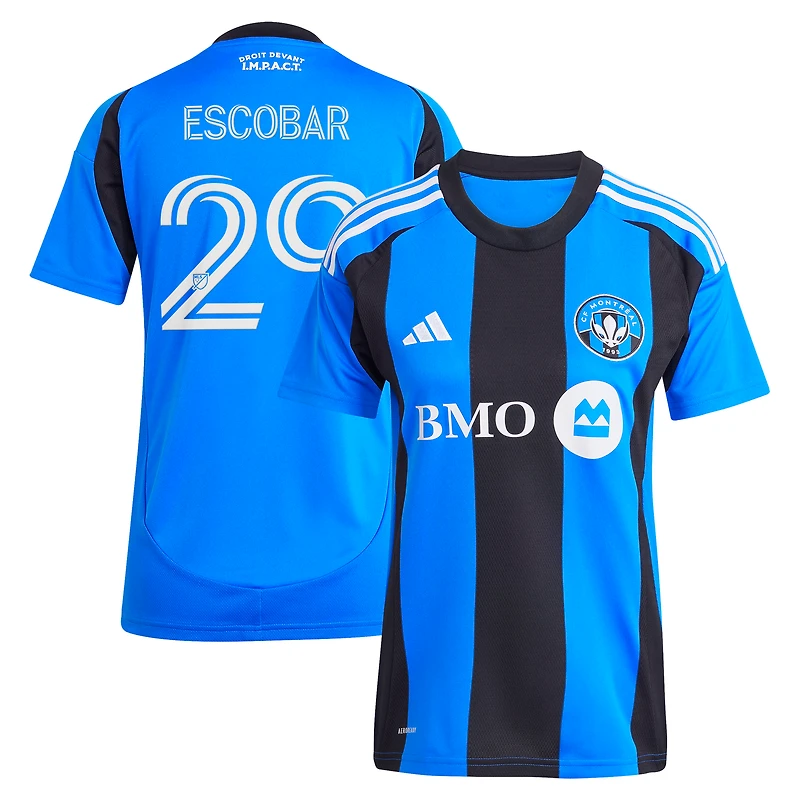 Maillot réplique original adidas Franco Escobar bleu CF Montréal 2025 pour femme