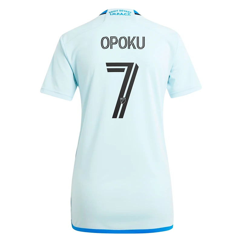 Maillot de joueur réplique adidas Kwadwo Opoku bleu clair CF Montréal 2024 La Main pour femme
