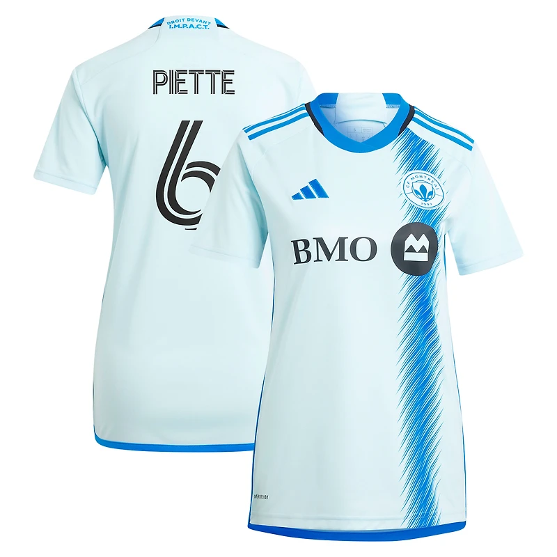 Women's adidas Samuel Piette Light Blue CF Montreal 2024 La Main Replica Player Jersey