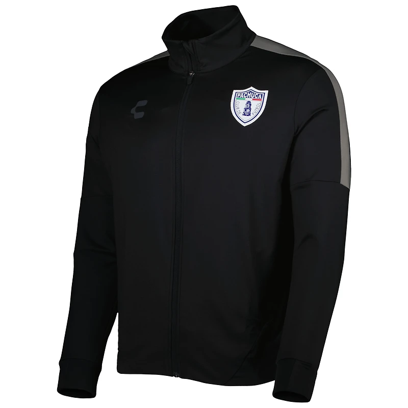 Men's Charly Black/Gray C.F. Pachuca Light DRY FACTOR Mock Neck Full-Zip Jacket