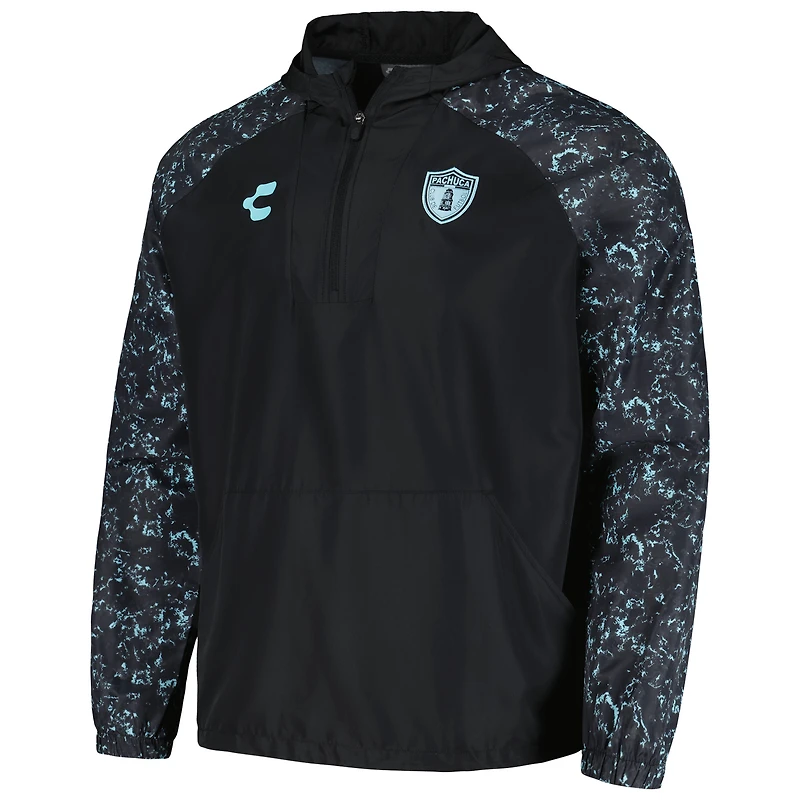 Charly Black C.F. pour homme Veste à capuche coupe-vent demi-zippée Pachuca