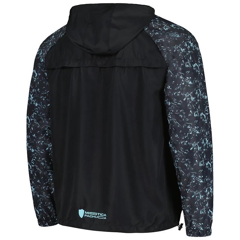 Charly Black C.F. pour homme Veste à capuche coupe-vent demi-zippée Pachuca