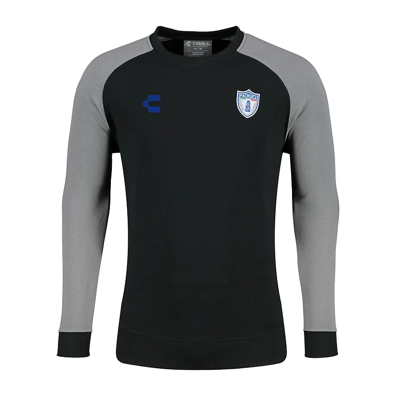 Sweat-shirt à capuche raglan Charly Black C.F. Pachuca pour homme