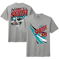 T-shirt gris chiné pour homme, motif voiture Chandler Smith QuickTie, sport automobile Front Row