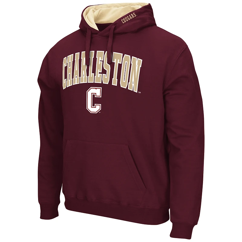 Men's Colosseum  Maroon Charleston Cougars Arch & Logo Hoodie