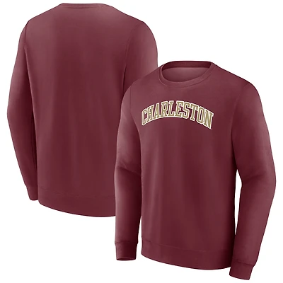 Sweat-shirt à capuche avec nom court pour homme Fanatics Maroon Charleston Cougars