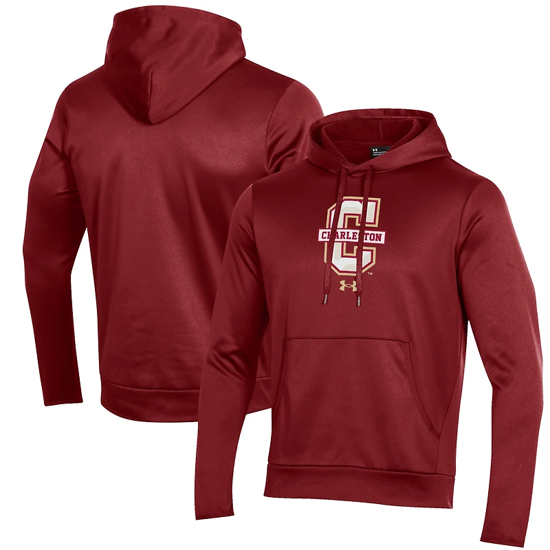 Men's Under Armour Maroon Charleston Cougars Wordmark Performance Fleece Pullover Hoodie