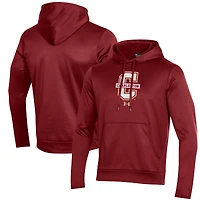 Men's Under Armour Maroon Charleston Cougars Wordmark Performance Fleece Pullover Hoodie