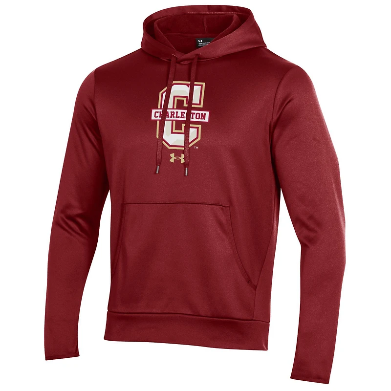 Men's Under Armour Maroon Charleston Cougars Wordmark Performance Fleece Pullover Hoodie