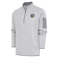 Men's Antigua  Heather Gray Charleston RiverDogs Fortune Quarter-Zip Pullover Jacket