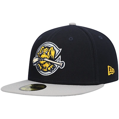 Casquette ajustée Charleston RiverDogs Authentic Collection Road 59FIFTY pour homme New Era bleu marine
