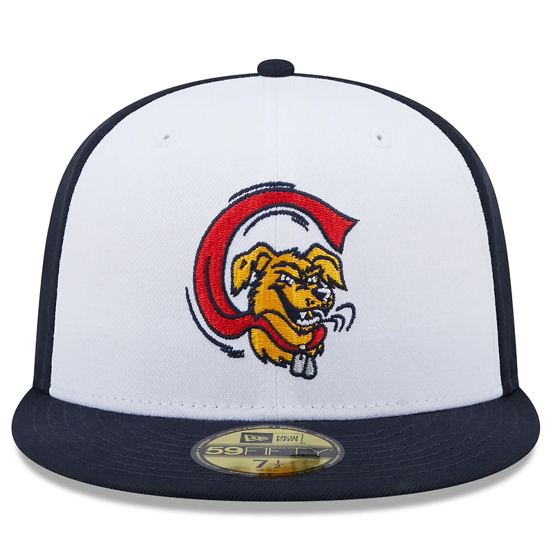 Men's New Era White/Navy Charleston RiverDogs Marvel x Minor League 59FIFTY Fitted Hat