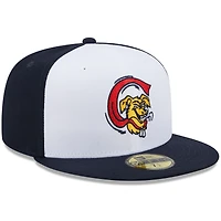 Casquette ajustée New Era 59FIFTY pour homme, blanche et marine, Charleston RiverDogs Marvel x Minor League