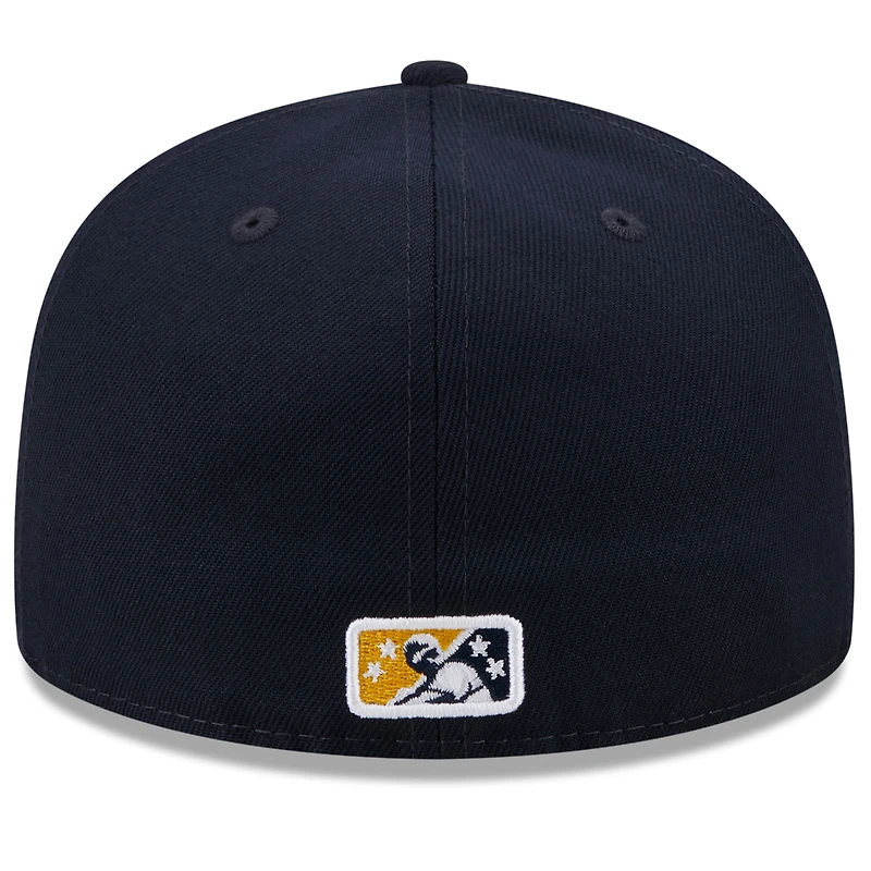 Casquette ajustée New Era 59FIFTY pour homme, blanche et marine, Charleston RiverDogs Marvel x Minor League