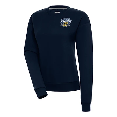 Women's Antigua  Navy Charleston RiverDogs Victory Pullover Sweatshirt