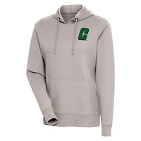 Men's Antigua Oatmeal Charlotte 49ers Action Pullover Hoodie