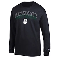 T-shirt à manches longues noir Champion pour homme de l'équipe des Charlotte 49ers